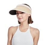 CLAPE Casquette Visière en Paille Visières de Soleil Respirant Anti-UV Visière de Golf Tennis Extérieur Chapeaux de Visière Respirant Visor Hat for Women