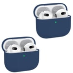 2x Marinblå Apple AirPods 3 skal silikon skyddsfodral för AirPods 3 Marinblå one size