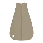 LÄSSIG Baby Sac de couchage d'été sans manches Muslin coton certifié GOTS unisexe/Muslin Sleeping Bag olive, taille 50/56 0-2 mois