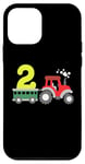 Coque pour iPhone 12 mini Tracteur agricole 2ème anniversaire 2 ans pour tout-petits garçons enfants