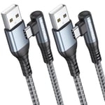 BLACKSYNCZE USB C Charger Cable [2-Pack 1M], 3.1A Type C Charger Cable Fast Charging Braided USB C Cable Right Angle for iPhone 15/15 Pro Max, Samsung Galaxy S23 S22 S21, Huawei, OnePlus, Xperia, LG