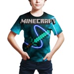 Minecraft Garmer Print T-shirt Barn Pojkar Flickor Kortärmad Topp 2# A 9-10 år = EU 134-140