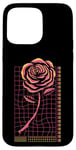 Coque pour iPhone 15 Pro Max Vaporwave Rose rétro Futuriste Rose Esthétique