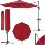 TecTake® Parasol de Jardin Exterieur Parasol Déporté, en Aluminium, Ø 300 cm, Inclinable & Réglable en hauteur, Protection UV 50+, Résistant au vent, Housse de protection incluse, Salon de jardin