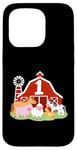 Coque pour iPhone 15 Pro 1er anniversaire animaux de la ferme Bday Party 1 an garçon tout-petit