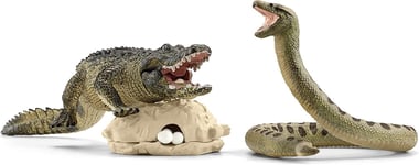 SCHLEICH - Figurines de l'univers des animaux sauvages - Duel Alligator contr...