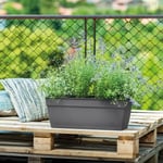 Deroma Jardiniere Ninfea R Anthracite A Réserve D'eau - Coloris Gris Anthracite - 40cm