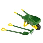 Theo Klein 3952 ensemble avec brouette John Deere I Assortiment d'outils de jardin d'une grande robustesse pour enfants I Comprend pelle et râteau I Jouet pour enfant à partir de 3 ans