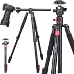 63" 160cm Horizontal Tripod, ARTCISE ZF60 Profissional Camera Tripod Stand, Faster Flip Lock,Tripod Monopod 2 in 1, All metal CNC Ball Head,Horizontal Rotatable Center Column Arm for Camera DSLR