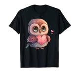 Owl Valentines Day Heart Kawaii Anime Owl For Girls Women T-Shirt