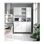 Eco Buffet de cuisine l 120 cm - Blanc brillant