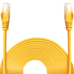 20m Yellow CAT5E LAN PATCH CABLE Universal Moulded RJ45 Plug 26awg Internet Wire