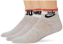 Nike DX5080-050 Everyday Essential Socks Unisex Adult GREY HEATHER/BLACK/WHITE/ORANGE Size XL