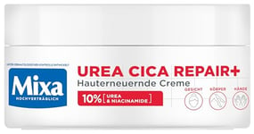 Mixa Crème régénérante pour peaux sèches, soin hydratant pour le corps, les mains et le visage, avec urée et niacinamide, Urea Cica Repair+, 150 ml