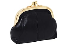 KARL LOVEN Porte Monnaie Femme en Cuir d'agneau CLIC CLAC Retro Vintage Noir