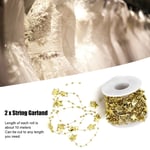 (Gold FivePointed 10m Roll)2Pcs ABS FivePointed Star Pearls Beads String For SG