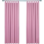 Deconovo Lot de 2 Rideaux Isolant Thermique Anti Froids Chaleur Occultants Rideaux Opaques Chambre Rideau Fenetre Cuisisne à Pattes 132X214cm Rose