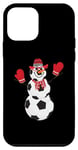 Coque pour iPhone 12 mini Ballons de football de Noël, bonhomme de neige, sports d'hiver, entraîneur