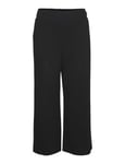 VERO MODA Vmliva Pantalon Noos Hw Wide 7/8 Jersey, Noir, M / 32L Femme