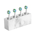 Luxspire Electric Toothbrush Head Holder, 4 Slots Toothbrush Holder Toothbrush Heads Holder Compatible with Oral B iO Philips Sonic Toothbrushes Hygiene Tongue Scraper Razor Holder, Gravel White