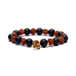 Rudraksha/Lava Rock Bracelet With Ohm Elastic