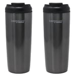 2x Thermos Thermocafe Travel Cup 435ml Double Wall Insulated Gun Metal