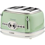 Ariete Toaster 4 Slices Stainless Steel Vintage 1600W Green