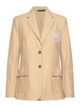 Bullion Stretch Cotton Piqué Blazer Beige Lauren Ralph Lauren