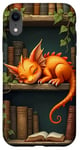 Coque pour iPhone XR Amateur de livres Cute Dragon Books Cottagecore Flower Bookworm