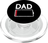 Tired Dad Weak Phone Battery Empty Daddy Papa Father's Day PopSockets PopGrip for MagSafe