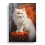 Persian Cat Hard Edge Painting Canvas Print for Living Room Bedroom Home Office Décor, Wall Art Picture Ready to Hang, 30x20 Inch (76x50 cm)