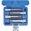 Coffret 4 douille embout profil torx avec per?age T 70 - T 100 carr? 12.5mm 1/2" BGS TECHNIC