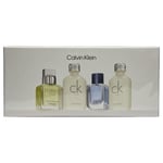 Calvin Klein Mens Miniature Set - Defy, Eternity + 2 x cKone Eau de Toilette 