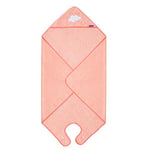 Clevamama Serviette de Bain Bébé - Tablier Cape de Bain pour Bebe et Enfant en Coton – Corail