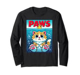 Paws Cat and Mouse Top, Cute Funny Cat Lover Parody Long Sleeve T-Shirt