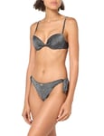 EMPORIO ARMANI Ensemble de bikini en lurex avec soutien-gorge push-up et nœud pour femme, NOIR, S