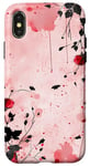 Coque pour iPhone X/XS Rose minimaliste floral sanglant rouge sang éclaboussure Halloween