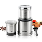 Geepas 200W Coffee Grinder Food Processor Electric Wet & Dry Spice Nuts Grinder