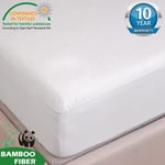 Tofern Protège Matelas 140 X 190 - 200 Bambou 100% Imperméable Anti-Acariens Antibactérien Respirant Forme Drap Housse Beige