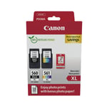 Canon PG-560XL/CL-561XL Ink Cartridges K/CMY + 4 x 6 in Photo Paper Value Pack 3712C008