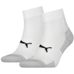 Puma Strumpor 2P Sport Cushioned Quarter Socks Vit Strl 35/38