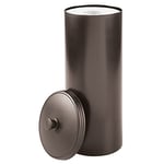 iDesign Kent Toilet Roll Storage Free Standing, Practical Plastic Toilet Paper Holder, Easy Bathroom Toilet Roll Storage Solution for 3 Toilet Rolls, Black, 93390