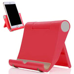 MISKQ Universal mobile phone tablet computer stand folding desktop lazy stand for: Samsung Galaxy S20 Ultra/Galaxy A51/Galaxy M80S/Galaxy Tab S6 and other Samsung mobile phones and tablets(red)
