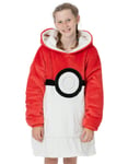 Pokemon Red Pokeball Large Graphic Blanket Hoodie Unisex Kids