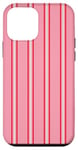 Coque pour iPhone 12 mini Rose Blanc Rouge Rayé Girly Esthétique Preppy Stripe