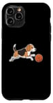 Coque pour iPhone 11 Pro Beagle jouant au basket-ball Beagles Chien