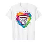 Hoop Net Basketball Colorful Basketball Tie Dye Color Splash T-Shirt