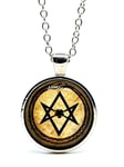 Ouroboros Pendant Hexagram Snake Unicursal Occult Golden Dawn 22" Chain Necklace