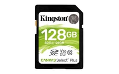 Kingston Technology Carte SDXC Canvas Select Plus 100R C10 UHS-I U3 V30 de 128