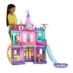 Mattel Disney Princesses Château Magique Adventures, 3 Niveaux Avec 10 Zones De Jeu, 25 Accessoires Pour Poupées Inclus, Avec Lumières Et Sons, Un Toboggan et Piscine, dès 3 ans et Plus, HLW29